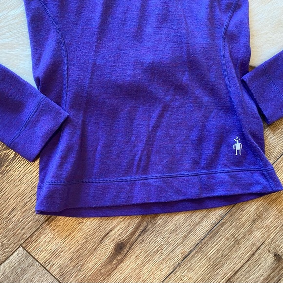 Smartwool Merino Wool purple Quarter-zip long sleeve top - Picture 6 of 8